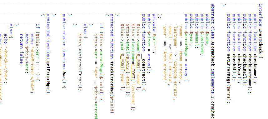 Esempio di codice php